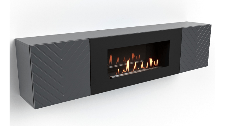 Тумба с биокамином Firelight BFP-P1700V графит